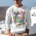 Cute Hello Second Grade Back To School Coquette Teacher Girl Unisex Sweatshirt, funny gift Cute Hello Second Grade Back To School Coquette Teacher Girl Unisex Sweatshirt, funny gift