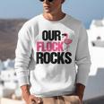 Our Flock Rocks Flamingo Mother's Day Teacher Unisex Sweatshirt, funny gift