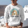 Future Teacher Cute Rainbow Leopard Teacher Outfit For Men Women Girls Kids Unisex Sweatshirt, Future Teacher Sweatshirts, funny gift Future Teacher Cute Rainbow Leopard Teacher Outfit For Men Women Girls Kids Unisex Sweatshirt, Future Teacher Sweatshirts, funny gift