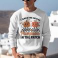 Groovy I Teach The Cutest Pumpkins In The Patch For Teacher Unisex Sweatshirt, Groovy Teacher Sweatshirts, funny gift Groovy I Teach The Cutest Pumpkins In The Patch For Teacher Unisex Sweatshirt, Groovy Teacher Sweatshirts, funny gift