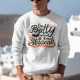 I'm Batty About My Students Watercolor Bat Teacher Halloween Unisex Sweatshirt, funny gift