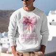 I'm Literally Just a Teacher Pencil Coquette Bow School Unisex Sweatshirt, funny gift I'm Literally Just a Teacher Pencil Coquette Bow School Unisex Sweatshirt, funny gift