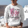 K Is For Kindergarten Teacher Coquette Bow Back To School Unisex Sweatshirt, funny gift