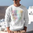 Kids AUTISM IS NOT A TRAGEDY IGNORANCE IS Proud Teacher Crew Unisex Sweatshirt, funny gift