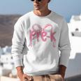 Preppy Pre k Back To School Pre-k Teachers Girls Cute Bow Unisex Sweatshirt, funny gift