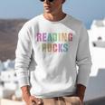 READING ROCKS English Teacher ELA ABCD Read Star Kinder Unisex Sweatshirt, English Teacher Sweatshirts, funny gift READING ROCKS English Teacher ELA ABCD Read Star Kinder Unisex Sweatshirt, English Teacher Sweatshirts, funny gift
