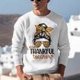 Thanksgiving Shirt Teacher Women Messy Bun Thankful Teacher Unisex Sweatshirt, funny gift Thanksgiving Shirt Teacher Women Messy Bun Thankful Teacher Unisex Sweatshirt, funny gift
