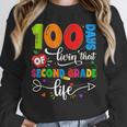 100 Days Of Living That 2nd Grade Life Boy Girl Teacher Unisex Sweatshirt, novelty gifts, funny gifts