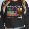 Battery Life Of a Teacher Shirt Thanksgiving Teacher Unisex Sweatshirt, novelty gifts, funny gifts