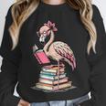 Book Lover Cute Flamingo Reading Teacher Librarian Women Unisex Sweatshirt, novelty gifts, funny gifts