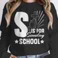 Christian Teacher S Is For Sunday School Essentials Unisex Sweatshirt, novelty gifts, funny gifts Christian Teacher S Is For Sunday School Essentials Unisex Sweatshirt, novelty gifts, funny gifts