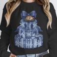 Coquette Bow Book Tree Merry Christmas Xmas Teacher Holiday Unisex Sweatshirt, novelty gifts, funny gifts