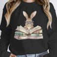 Cute Reading Bunny Glasses Books Bookworm Reader Teacher Unisex Sweatshirt, novelty gifts, funny gifts