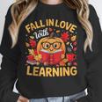 Fall In Love With Learning Pumpkin Thanksgiving Teacher Fall Unisex Sweatshirt, novelty gifts, funny gifts