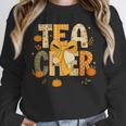Fall Teacher Pumpkin Coquette Bow Autumn Classroom Unisex Sweatshirt, novelty gifts, funny gifts