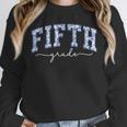 Fifth Grade Coquette Toile Blue Bow Floral Women Teacher Unisex Sweatshirt, novelty gifts, funny gifts