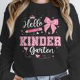 First Day Of School Teacher Girl Coquette Hello Kindergarten Unisex Sweatshirt, novelty gifts, funny gifts First Day Of School Teacher Girl Coquette Hello Kindergarten Unisex Sweatshirt, novelty gifts, funny gifts