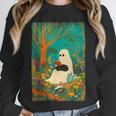 Groovy Ghost Reading Book Cat Halloween Ghost Teacher Unisex Sweatshirt, novelty gifts, funny gifts
