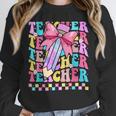 Groovy Teacher Cute Coquette Bow Flower Retro Back To School Unisex Sweatshirt, novelty gifts, funny gifts Groovy Teacher Cute Coquette Bow Flower Retro Back To School Unisex Sweatshirt, novelty gifts, funny gifts
