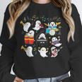 Halloween Music Teacher Ghost Playing Musical Instruments Unisex Sweatshirt, novelty gifts, funny gifts