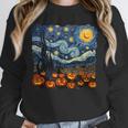 Halloween Pumpkin Starry Night Van Gogh Art Teacher Unisex Sweatshirt, novelty gifts, funny gifts