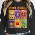 Halloween Spooky Syllable Types Teacher Educational Unisex Sweatshirt, novelty gifts, funny gifts