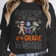 Halloween Teacher Creepin It Real With My 4th Grade Monsters Unisex Sweatshirt, novelty gifts, funny gifts