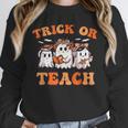 Halloween Teacher Ghosts Trick Or Teach Retro Costume Women Unisex Sweatshirt, novelty gifts, funny gifts