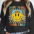 Happy To See Your Face Hippie Smile Back To School Teachers Unisex Sweatshirt, novelty gifts, funny gifts