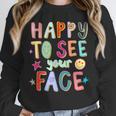Happy To See Your Face Teacher Retro Back To School Unisex Sweatshirt, novelty gifts, funny gifts