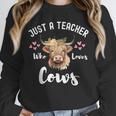 Just A Teacher Who Loves Cows Shirt Cute Highland Cow Unisex Sweatshirt, novelty gifts, funny gifts