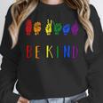 Be Kind Pride Sign Language Rainbow Teachers Interpreter ASL Unisex Sweatshirt, novelty gifts, funny gifts
