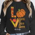Leopard Pumpkin Love Teacher Life Thanksgiving Fall Women Unisex Sweatshirt, novelty gifts, funny gifts