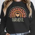 Leopard Rainbow Thankful Thanksgiving Teacher Women Kids Unisex Sweatshirt, novelty gifts, funny gifts
