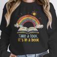 Take a Look It's In a Book Vintage Reading Teacher Rainbow Unisex Sweatshirt, novelty gifts, funny gifts Take a Look It's In a Book Vintage Reading Teacher Rainbow Unisex Sweatshirt, novelty gifts, funny gifts