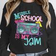 Middle School Is My Jam Cute Teacher Shirt 80's 90's Styl Unisex Sweatshirt, novelty gifts, funny gifts