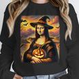Mona Lisa Pumpkin Halloween Art Teacher Witchy Women Kids Unisex Sweatshirt, novelty gifts, funny gifts