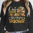 One Thankful 4th Grade Teacher Turkey Leopard Thanksgiving Unisex Sweatshirt, novelty gifts, funny gifts