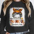 One Thankful Teacher's Aide Messy Bun Thanksgiving Fall Unisex Sweatshirt, novelty gifts, funny gifts
