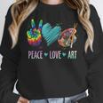 Peace Love Art Painting Palette Art Teacher Unisex Sweatshirt, novelty gifts, funny gifts