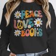 Peace Love Books Bookworm Librarian Reading Teacher Groovy Unisex Sweatshirt, novelty gifts, funny gifts Peace Love Books Bookworm Librarian Reading Teacher Groovy Unisex Sweatshirt, novelty gifts, funny gifts