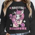 Pink Unicorn Spanish Teacher Regalos Para Bilingue Teacher Unisex Sweatshirt, novelty gifts, funny gifts