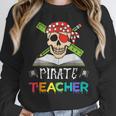 Pirate Teacher Halloween Skull Adult Unisex Sweatshirt, novelty gifts, funny gifts