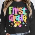 Preppy First Grade Back To School 1st Grade Teacher Girl Kid Unisex Sweatshirt, novelty gifts, funny gifts