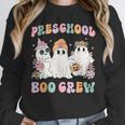Preschool Boo Crew Groovy Halloween Floral Ghost Teacher Men Women Kids Unisex Sweatshirt, novelty gifts, funny gifts Preschool Boo Crew Groovy Halloween Floral Ghost Teacher Men Women Kids Unisex Sweatshirt, novelty gifts, funny gifts