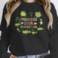 Progress Over Perfection Frog Back To School Teacher Unisex Sweatshirt, novelty gifts, funny gifts