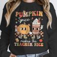 Pumpkin Spice Makes Teacher Nice Retro Fall Spooky Season Unisex Sweatshirt, novelty gifts, funny gifts Pumpkin Spice Makes Teacher Nice Retro Fall Spooky Season Unisex Sweatshirt, novelty gifts, funny gifts