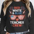 Red & Blue Teacher Crew Shirt 4th Of July Sunglasses Unisex Sweatshirt, novelty gifts, funny gifts