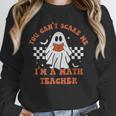 Retro You Can't Scare Me I'm A Math Teacher Cute Ghost Women Unisex Sweatshirt, novelty gifts, funny gifts