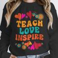Retro Teach Love Inspire Back To School Teachers Unisex Sweatshirt, novelty gifts, funny gifts Retro Teach Love Inspire Back To School Teachers Unisex Sweatshirt, novelty gifts, funny gifts